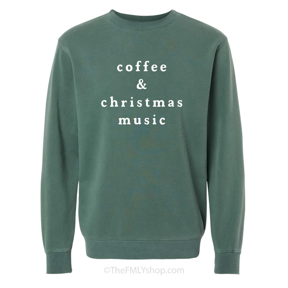 *RTS, Size S, Coffee & Christmas Music Pigment-Dyed Sweatshirt