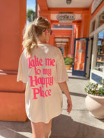 *RTS, Take me to my Happy Place, Pink Puffed Ink Tee