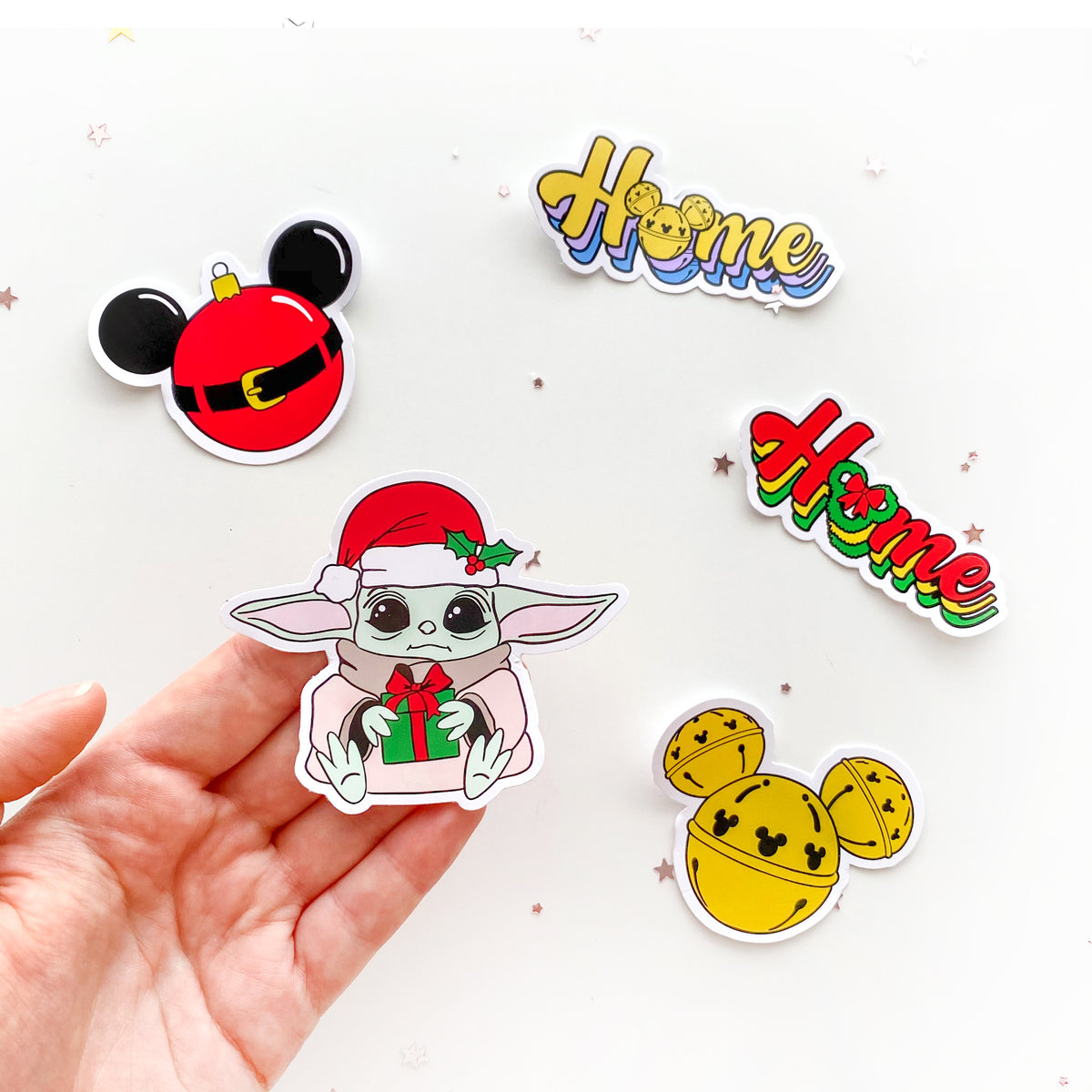 Mickey Yellow Jingle Bell Sticker