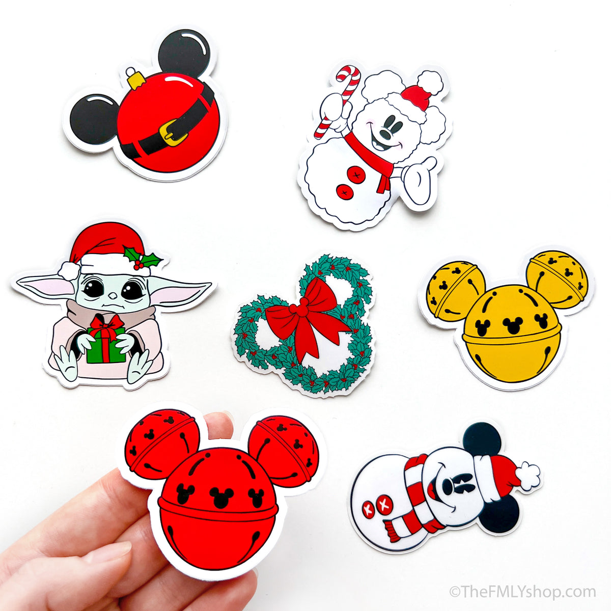 Mickey Red Jingle Bell Sticker