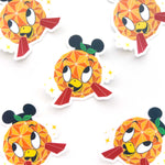 Orange Bird Spaceship Earth Clear Sticker