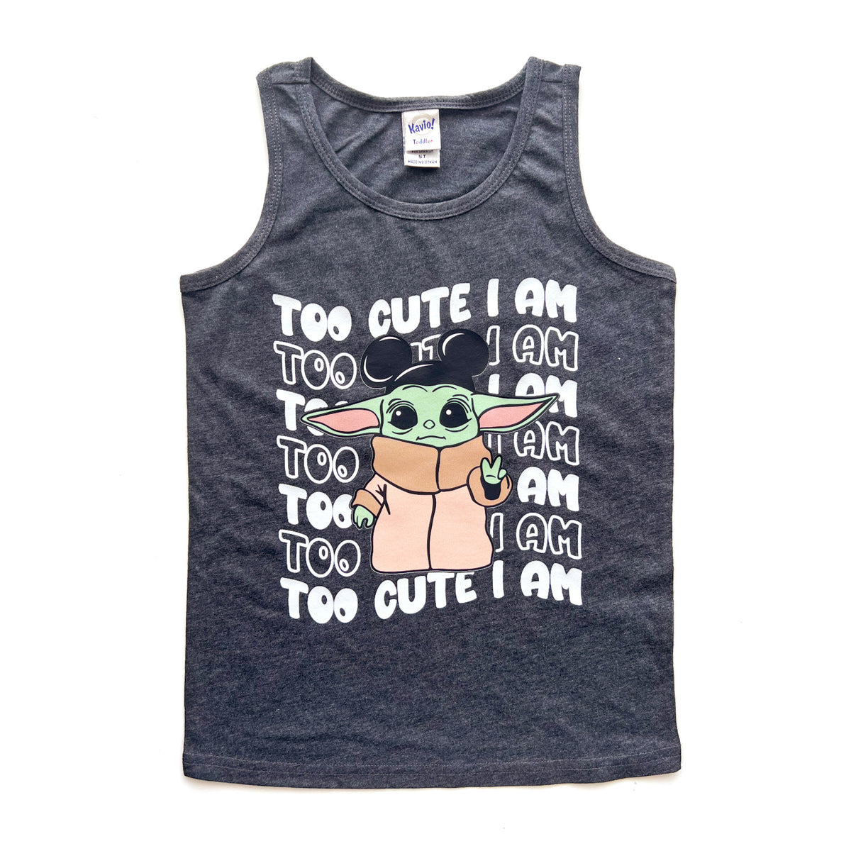 Too Cute I am Baby Yoda Toddler Tank Top