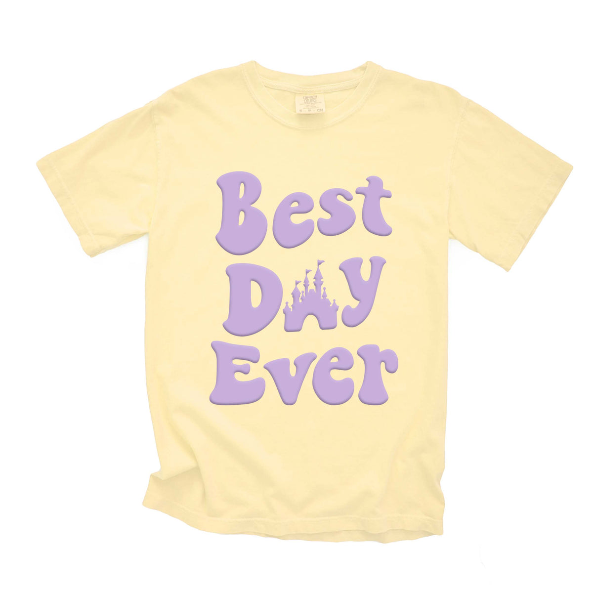 *RTS, Size XL, Best Day Ever Embossed Tee - Lilac Puff Print