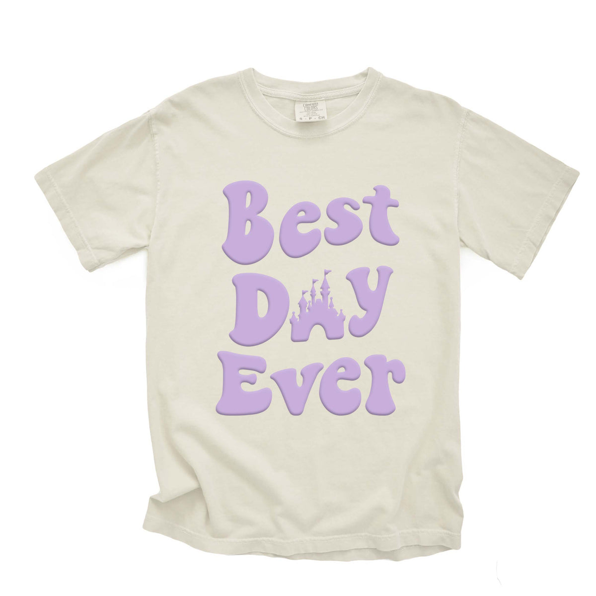 Best Day Ever Embossed Tee - Lilac Puff Print