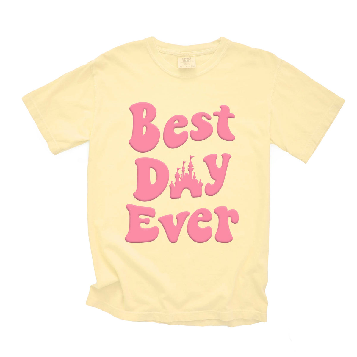 Best Day Ever Embossed Tee - Pink Puff Print