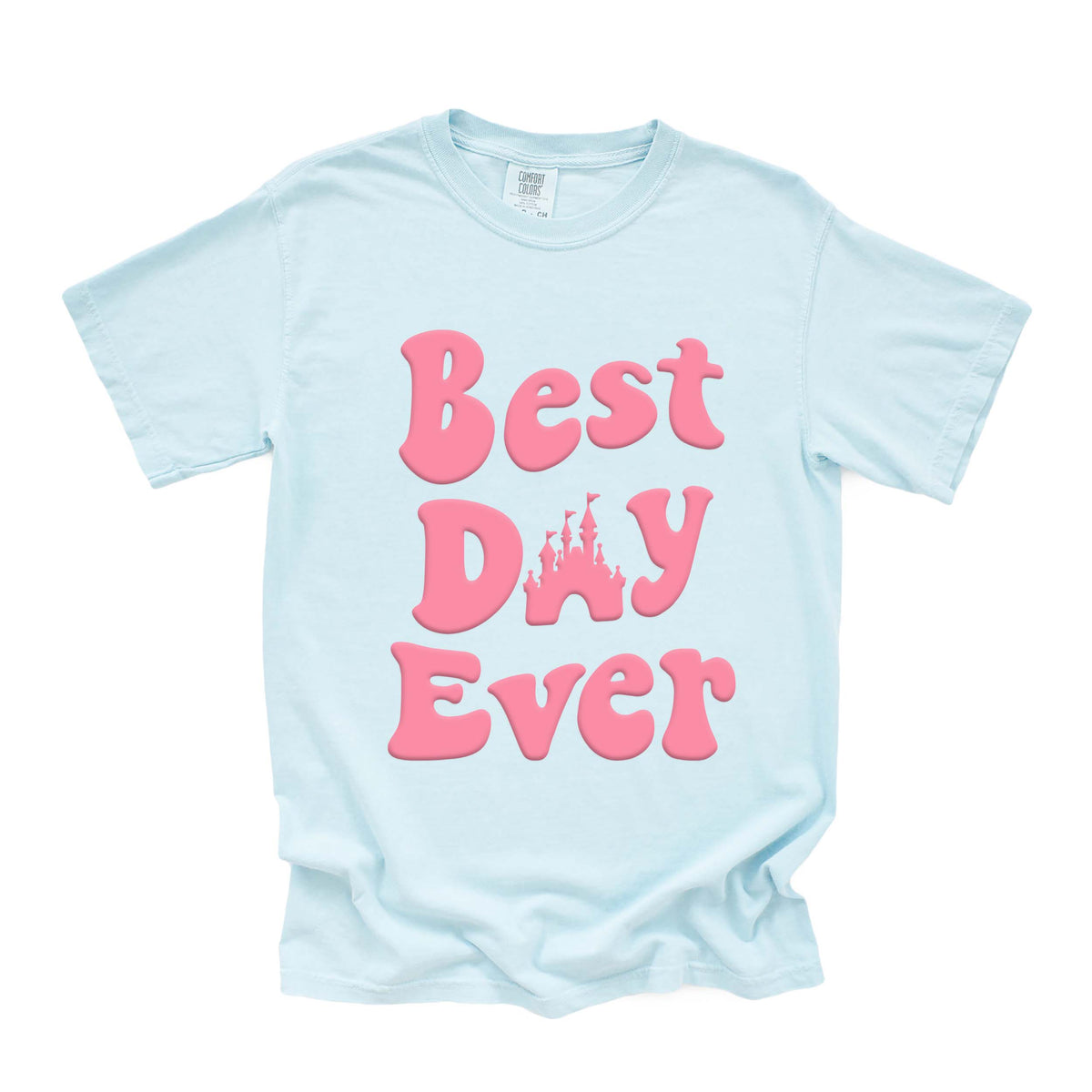 Best Day Ever Embossed Tee - Pink Puff Print