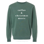 *RTS, Size S, Coffee & Christmas Music Pigment-Dyed Sweatshirt