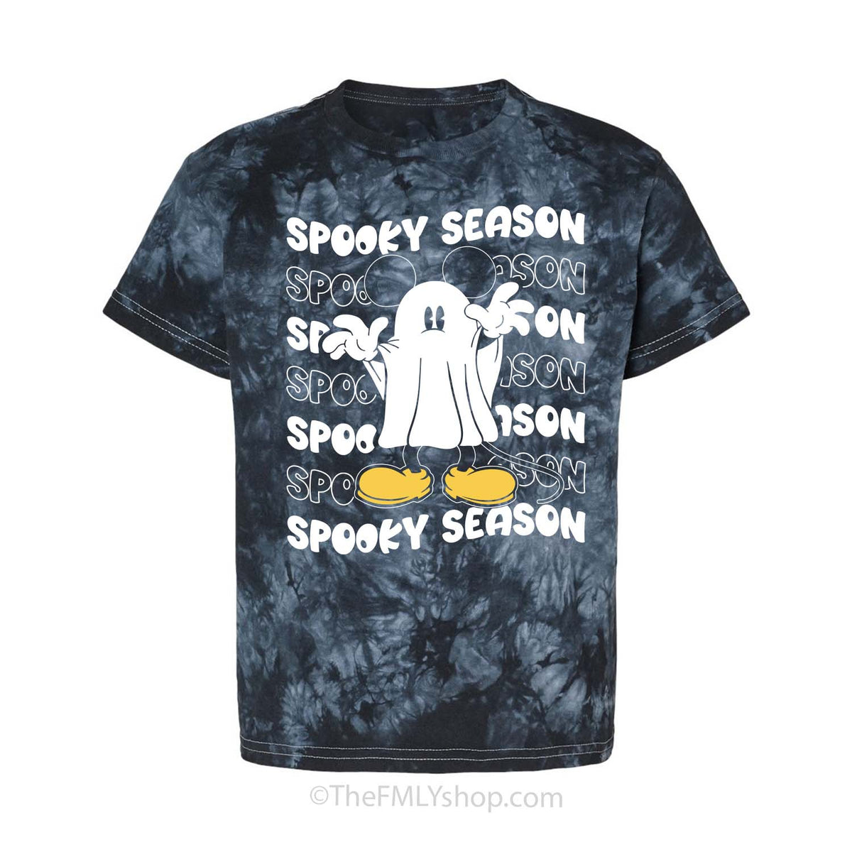 Spooky Season Mickey Ghost Halloween Tie Dye Tee, Youth Size