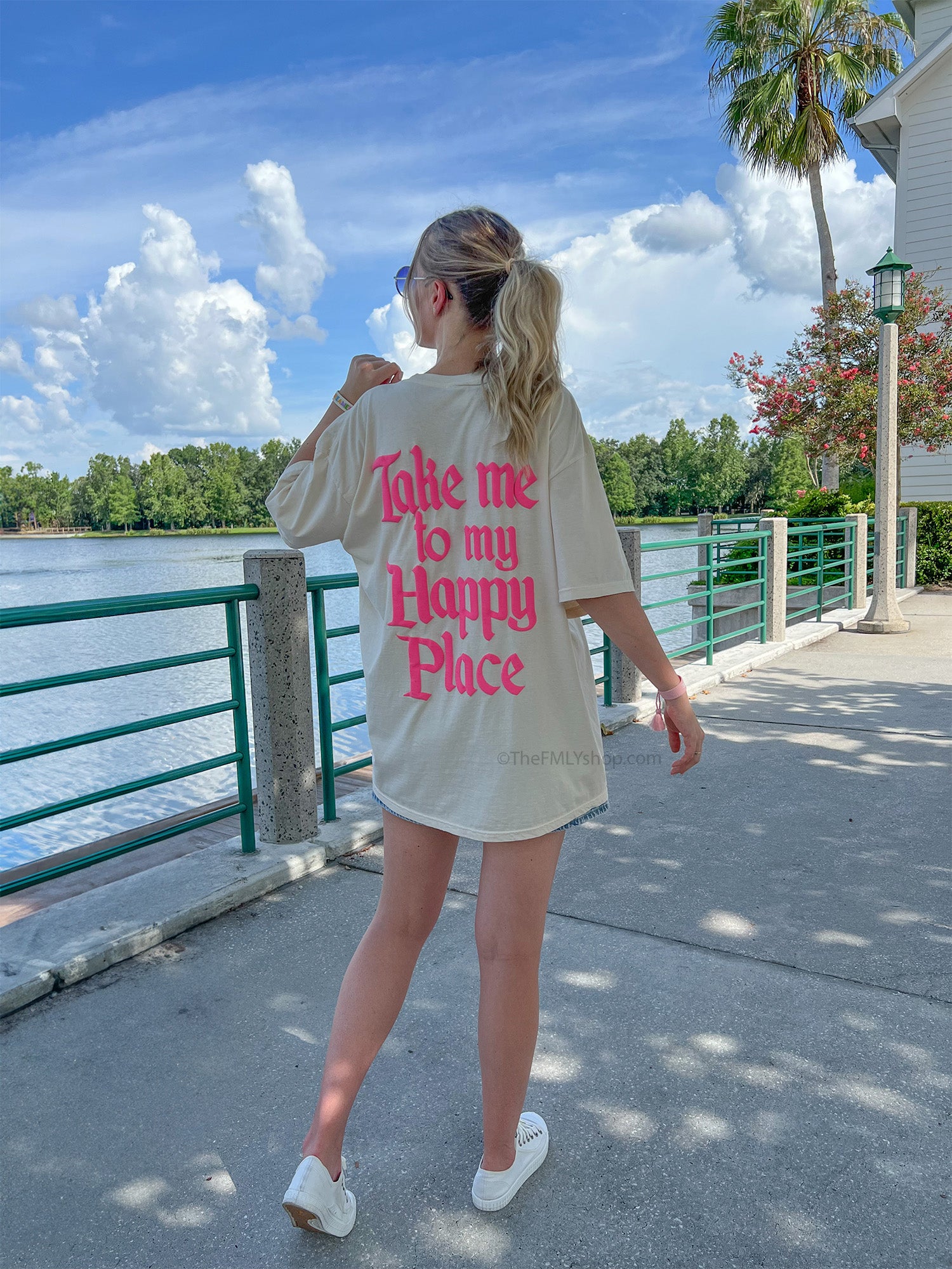 LAKE LIFE Bleached T-shirt Reverse Tie Dye Lake Vacation 