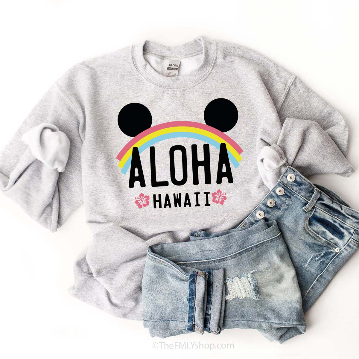 Aloha Hawaii Rainbow Plate Sweatshirt