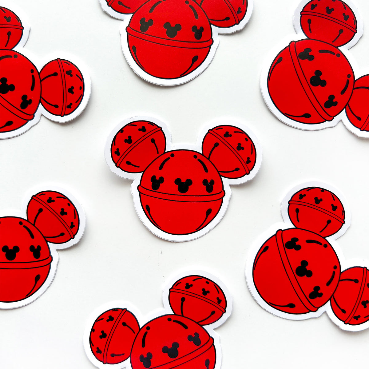 Mickey Red Jingle Bell Sticker