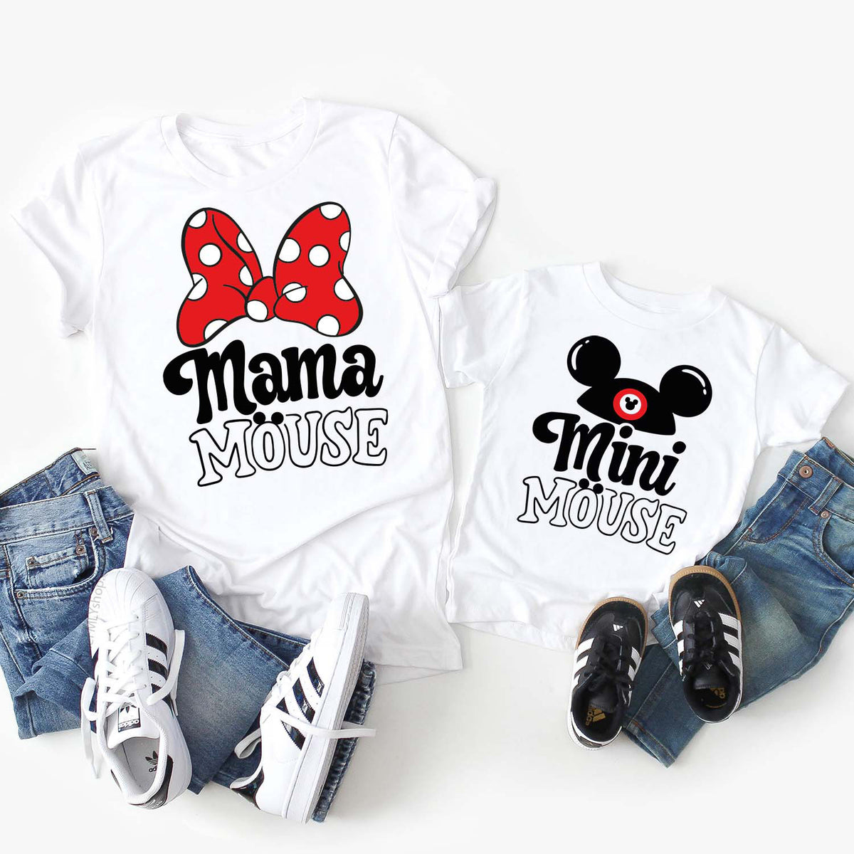 Mini Mouse Tee, Mickey Hat, Kids Size