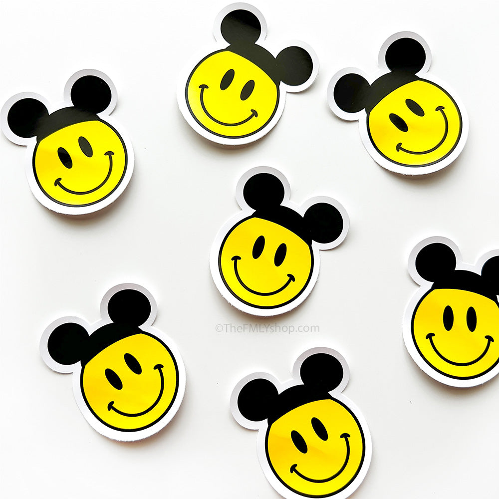 Smiley Face in Mouse Ears Sticker