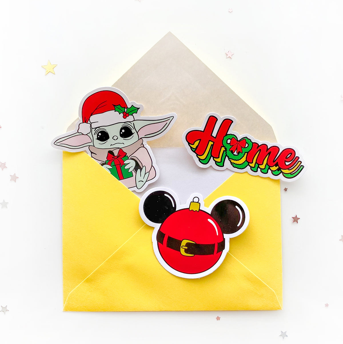 Mickey Christmas Ornament Sticker