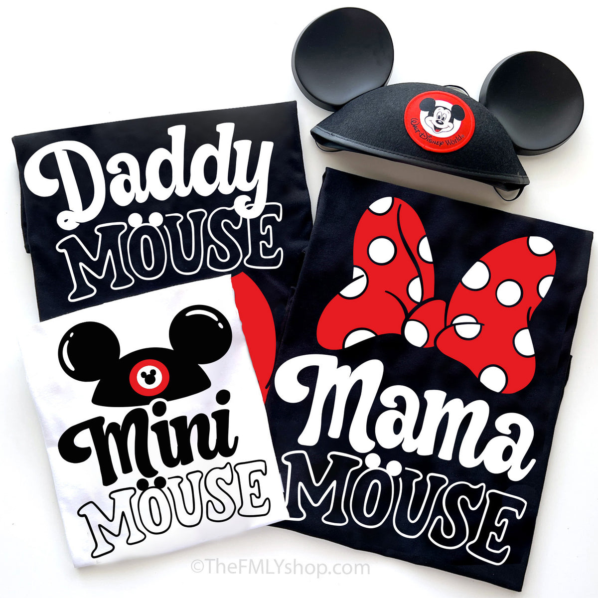 Mini Mouse Tee, Mickey Hat, Kids Size