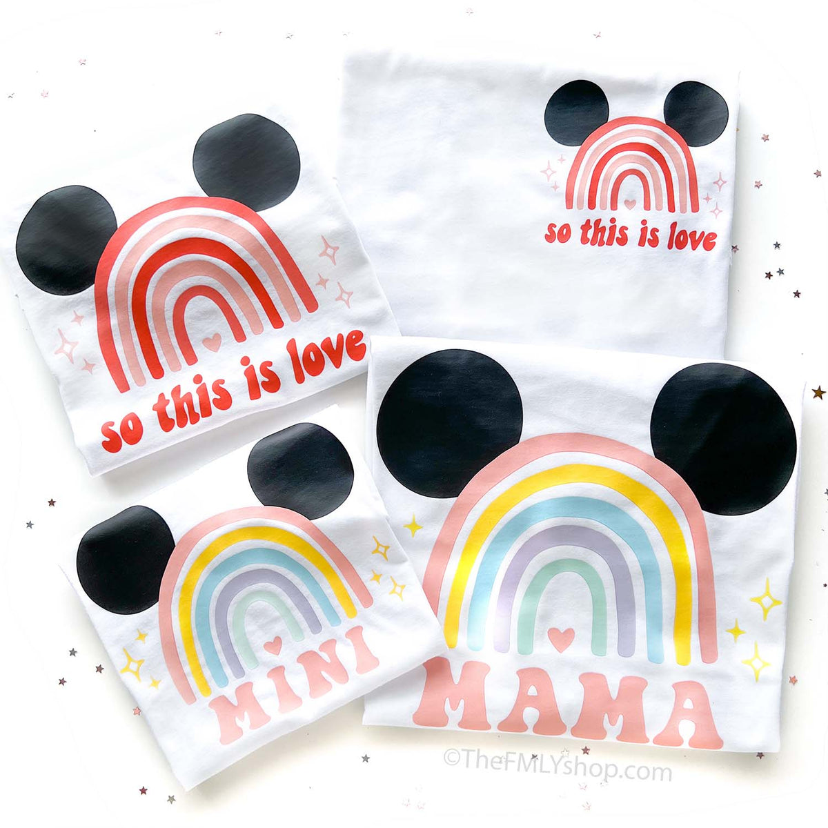 So This Is Love Rainbow Mickey Tee, Kids Size