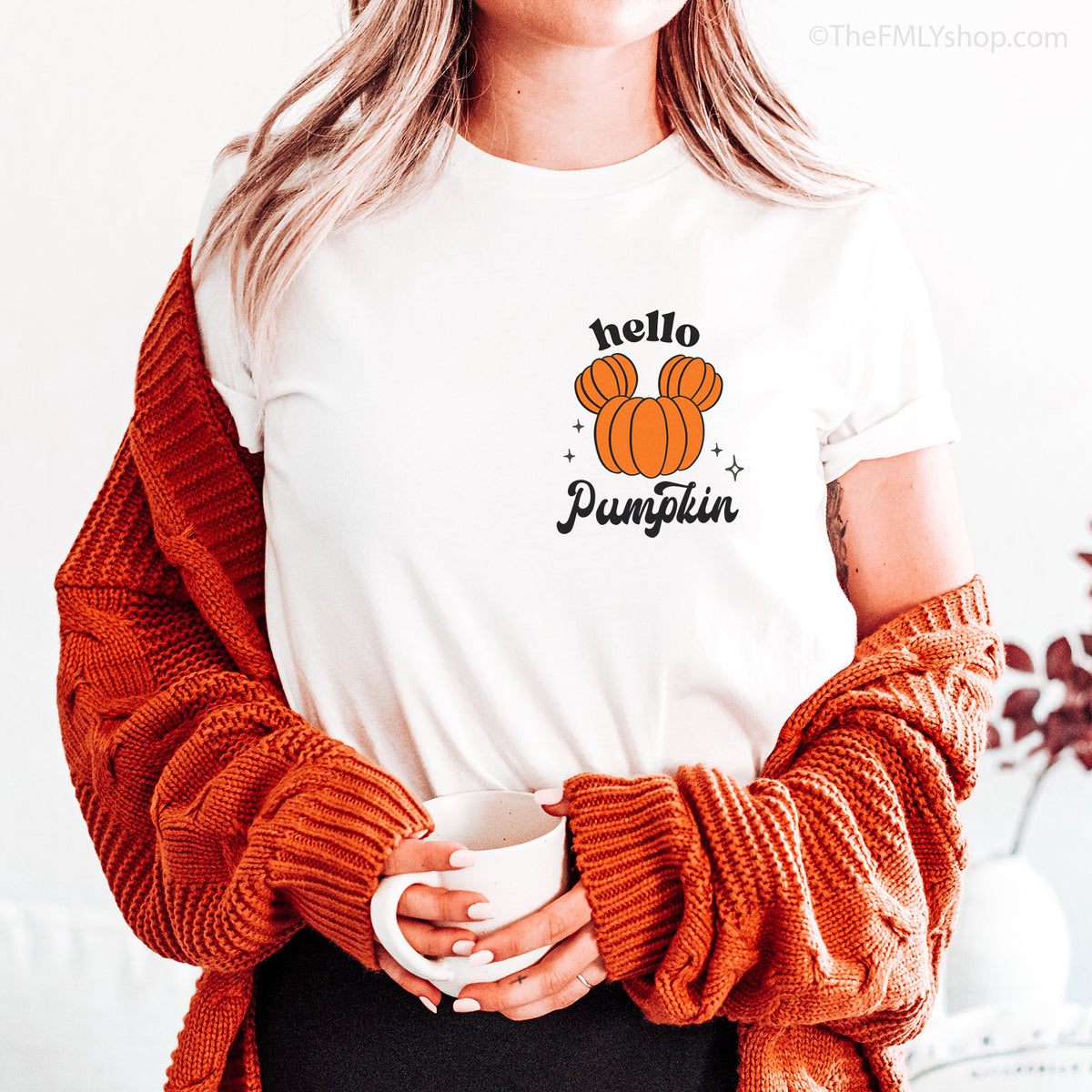 Hello Pumpkin Pocket Size Tee, Mickey Pumpkin Fall Tee