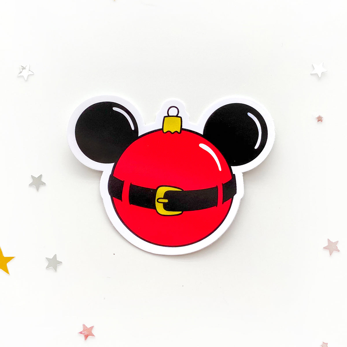 Mickey Christmas Ornament Sticker