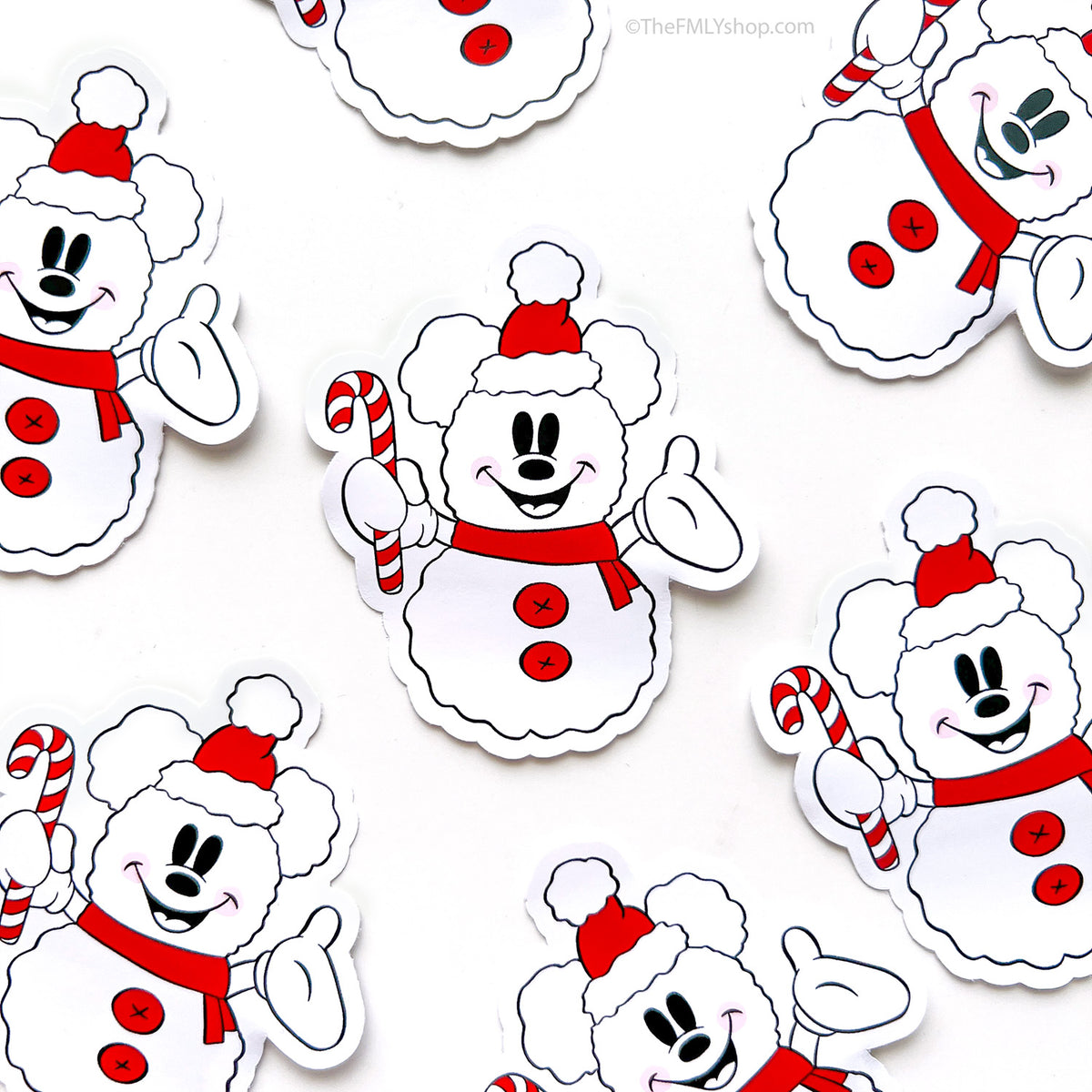 Mickey Happy Snowman Sticker