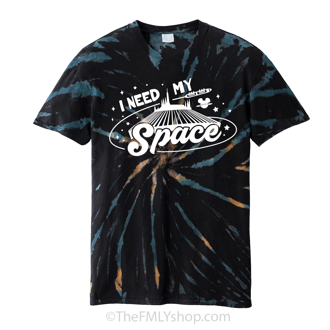 I Need My Space, Galaxy Tie Dye Tee, Space Mountain Tee– THE FMLY SHOP